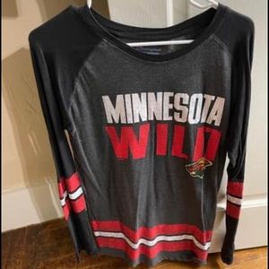 mn wild long sleeved t shirt
